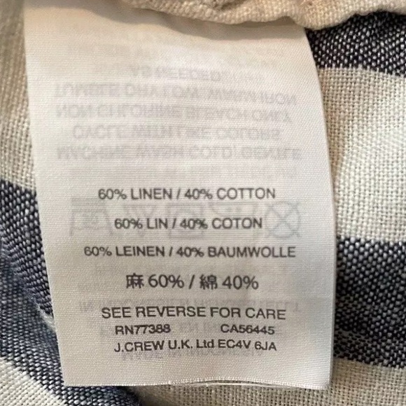 J.Crew Women's Extra Small Striped Linen Blend Tunic Cover-Up Dress. - Picture 5 of 7